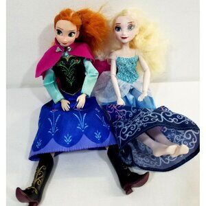 Anna & Elsa 11" Articulated Dolls With Detailed Costumes & Boots